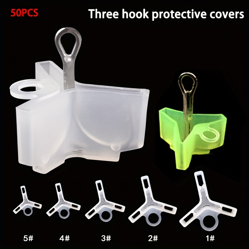 50pcs Fishing Treble Hooks Protector Hook Safety Holder Cover