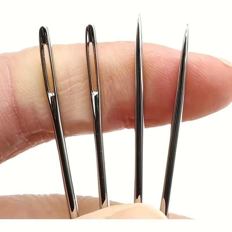 25pcs Self Threading Needles, Stainless Steel Easy Threading Sewing  Needles, Large Eye Sewing Needles, Embroidery Hand Needles with Wooden  Needle Case