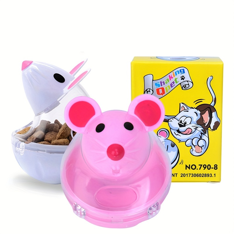 Cat Food Leak Toys Pet Cats Food Feeder Mice Mouse Shape Rolling Training  Toy