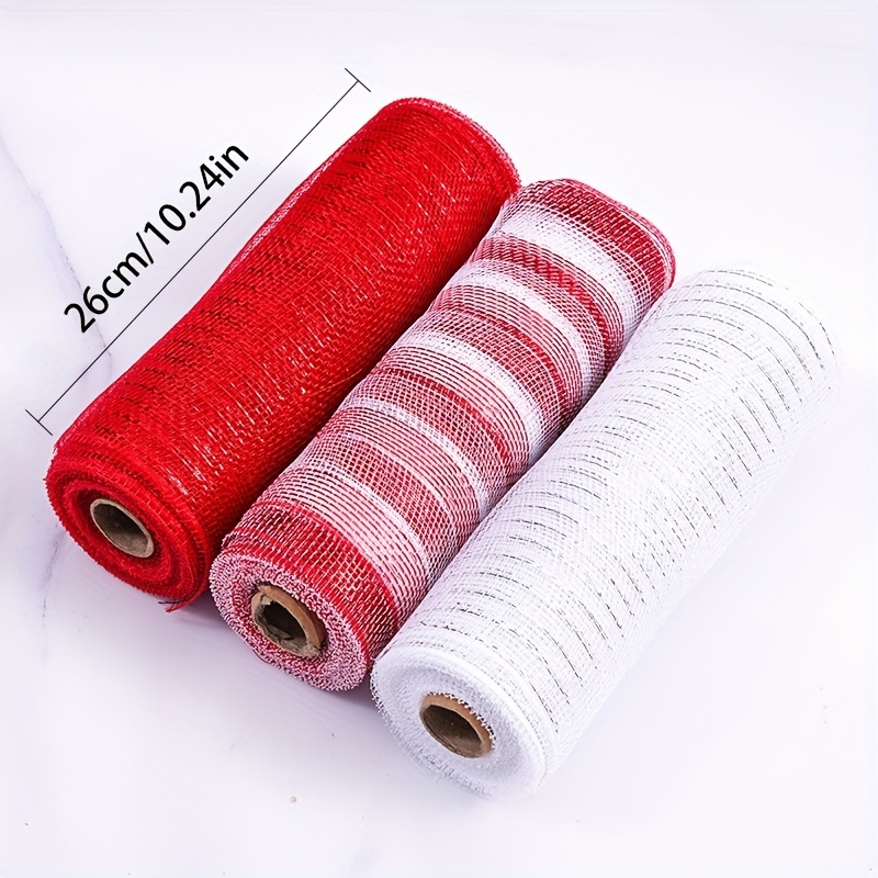 Red Mesh Metallic Ribbon