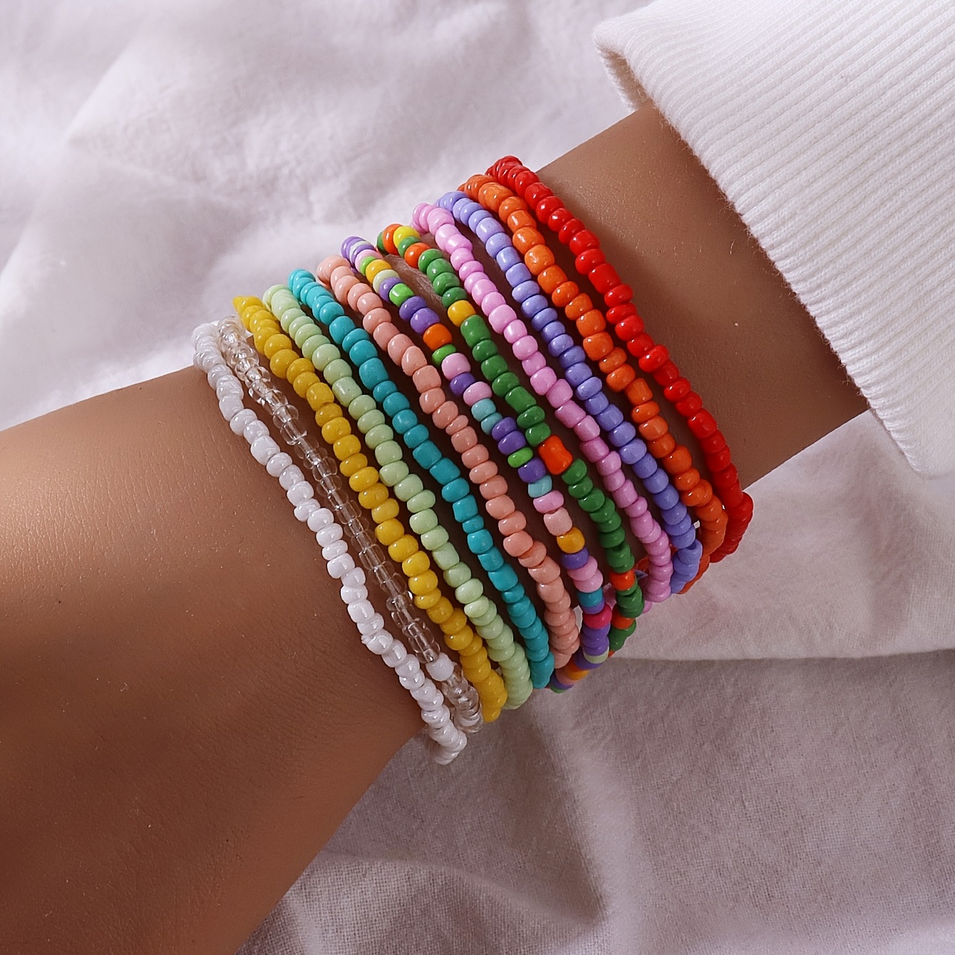 Boho Sead Beads Beaded Stretch Bracelets Charms Jewelry Gift Birthday ...