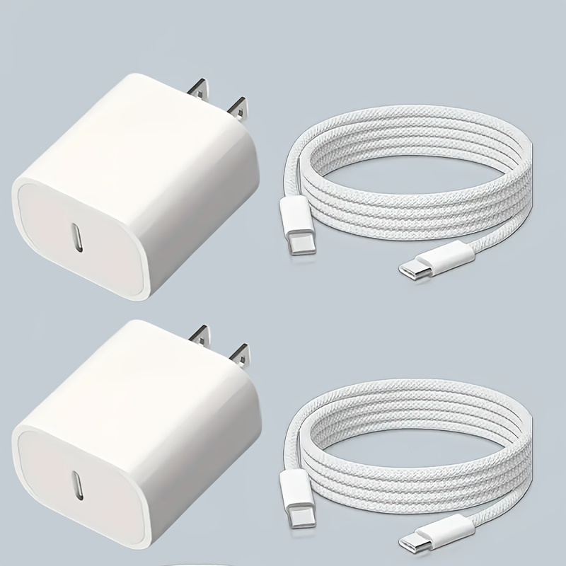 Double chargeur, adaptateur Apple 50W, Dual USB-C, pour iPhone