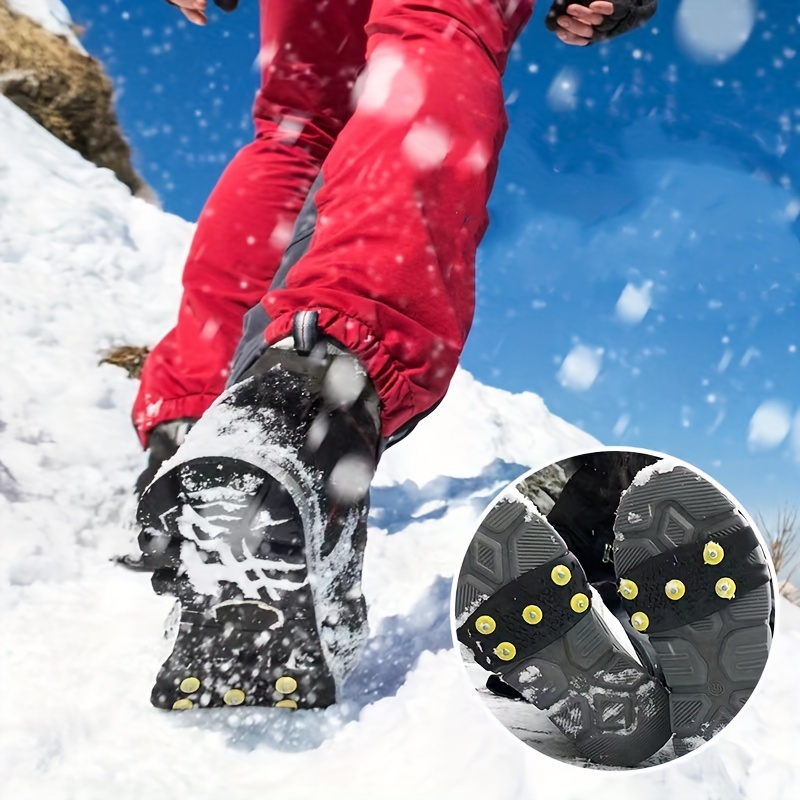 Manténgase Seguro Protegido En Nieve, Agarre Zapato Universal Duradero, Crampones  Hielo 5 Clavos Acero, Picos Crampones Zapatos Botas, 90 Días Protección  Comprador