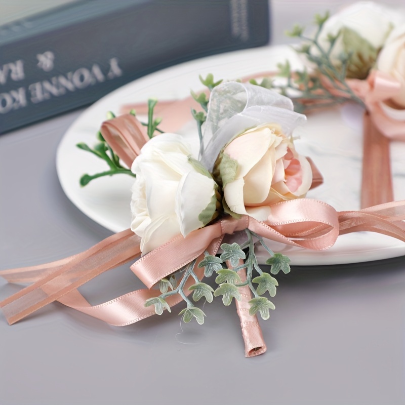 Corsage Wedding Wedding Bride Groom Bridesmaid Groom Brother - Temu