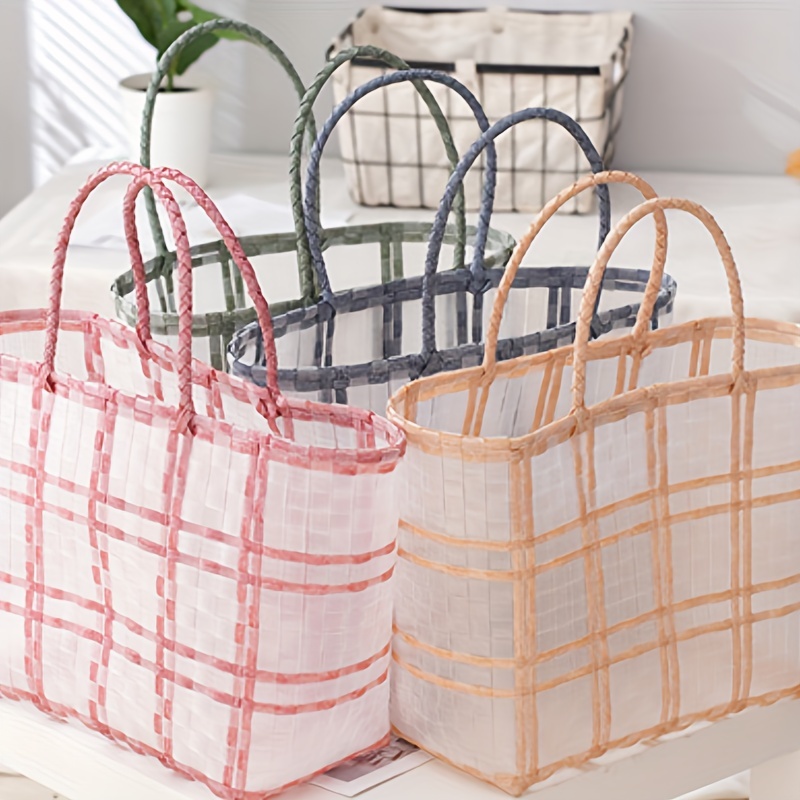 Wholesale Personalized Retro Vintage foldable Plastic PVC Jelly basket Bag  Beach Bag handbag Purse for Girls Women Party Favor Bags From m.