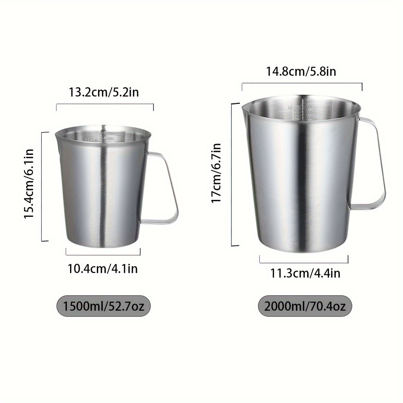 700ml Household Silver Stainless Steel Thickened Milk Frother Cup