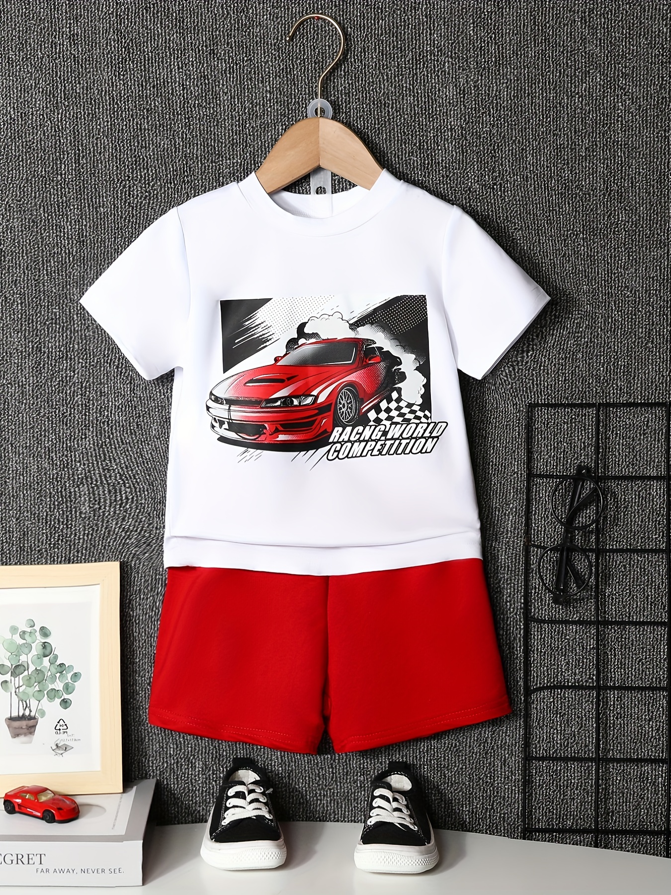 2pc/set Cars Lightning Mcqueen T-shirt Pants Pyjamas Kids Boy