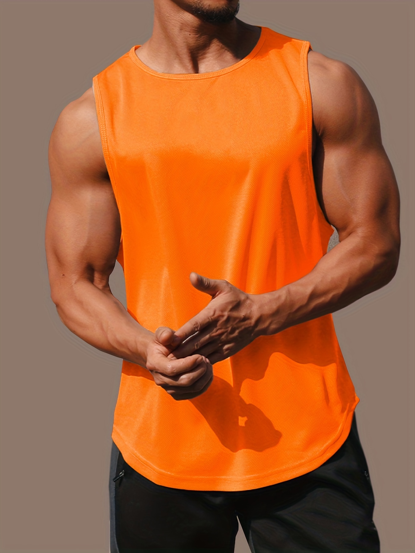 Sudadera con capucha deportiva para hombres Camisetas sin mangas sin mangas  Entrenamiento Gimnasio Culturismo Músculo Camiseta de secado rápido - Gris