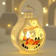 1pc christmas decoration glowing night light pendant candle holder window ornaments desktop decorative light details 0