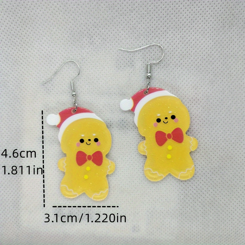 2pairs Children's Acrylic Santa Claus & Snowman Shaped Pendant