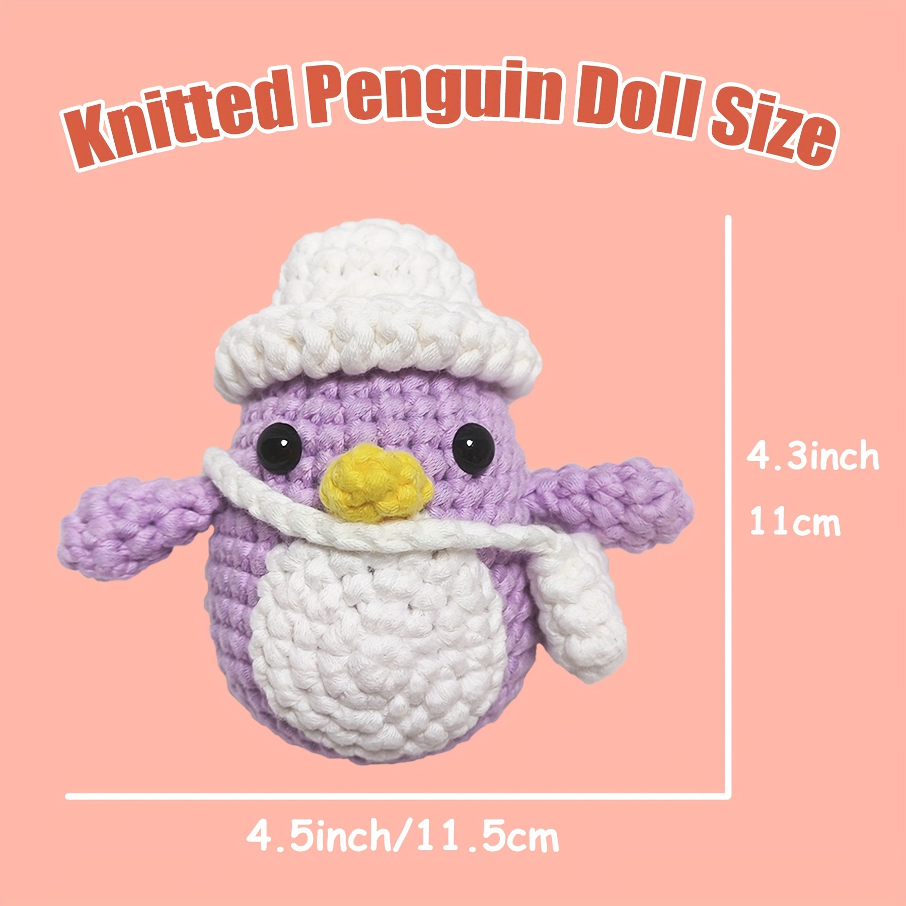 Kit De Crochet De Pingüino Para Principiantes Que Pueden Hacer 2 Pingüinos,  Kit De Inicio De Crochet De Animal Todo En Y Completo Para Aprender Crochet  Con Instrucciones Y Tutoriales En Video