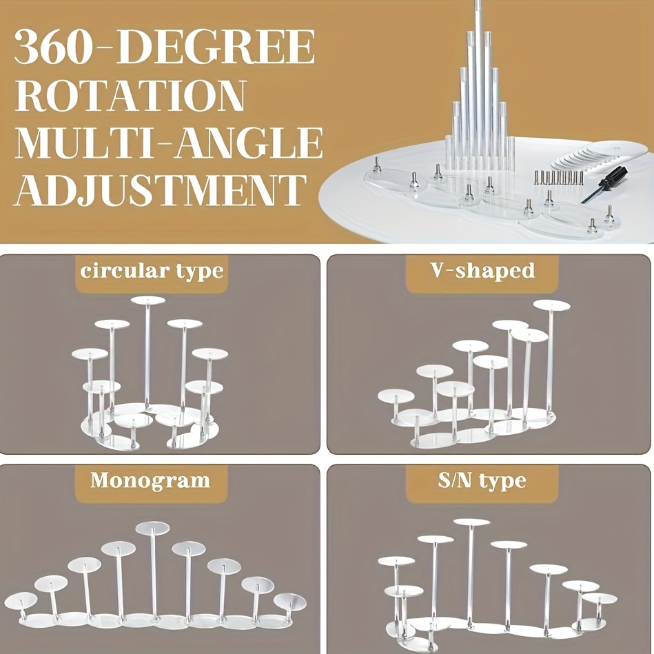 Rotatable 9 tier Acrylic Riser Multi layer Display Round - Temu