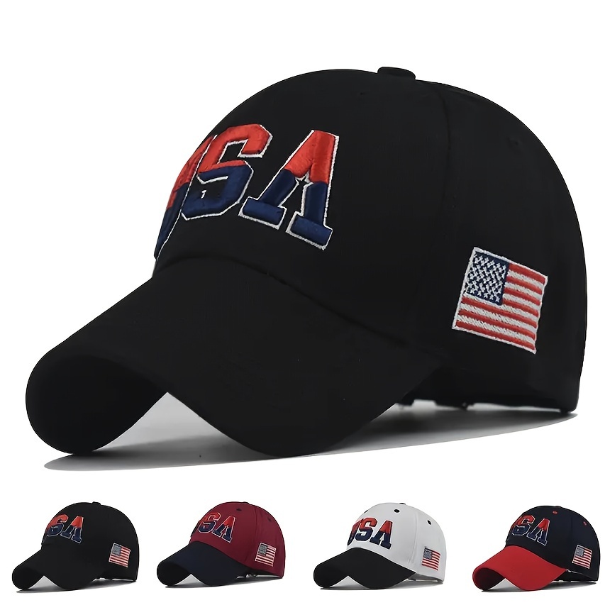 Men's Eagle Usa Flag Embroidered Baseball Breathable - Temu