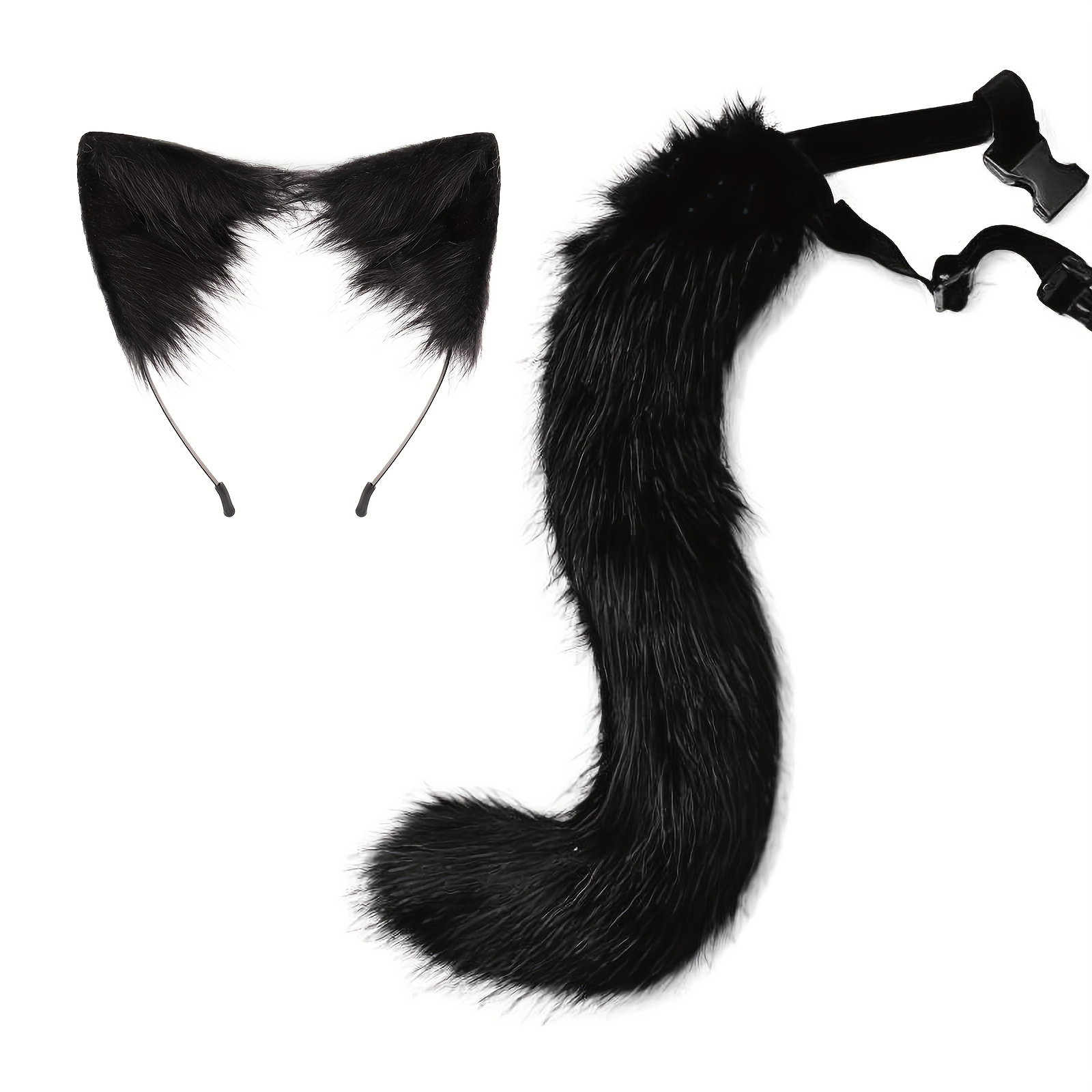 Halloween Party Fox Tail Wolf Tail Plush Animal Ear Headband