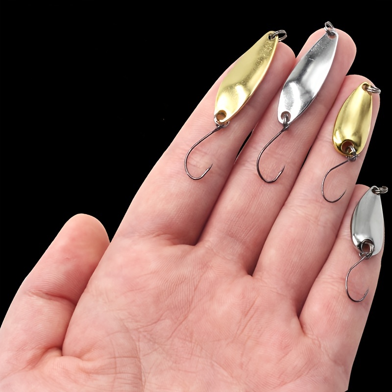 10pcs Lot Fishing Lures Wobbler Baits Spoon Style Artificial Metal Baits  Hook (gold, 2.5g)