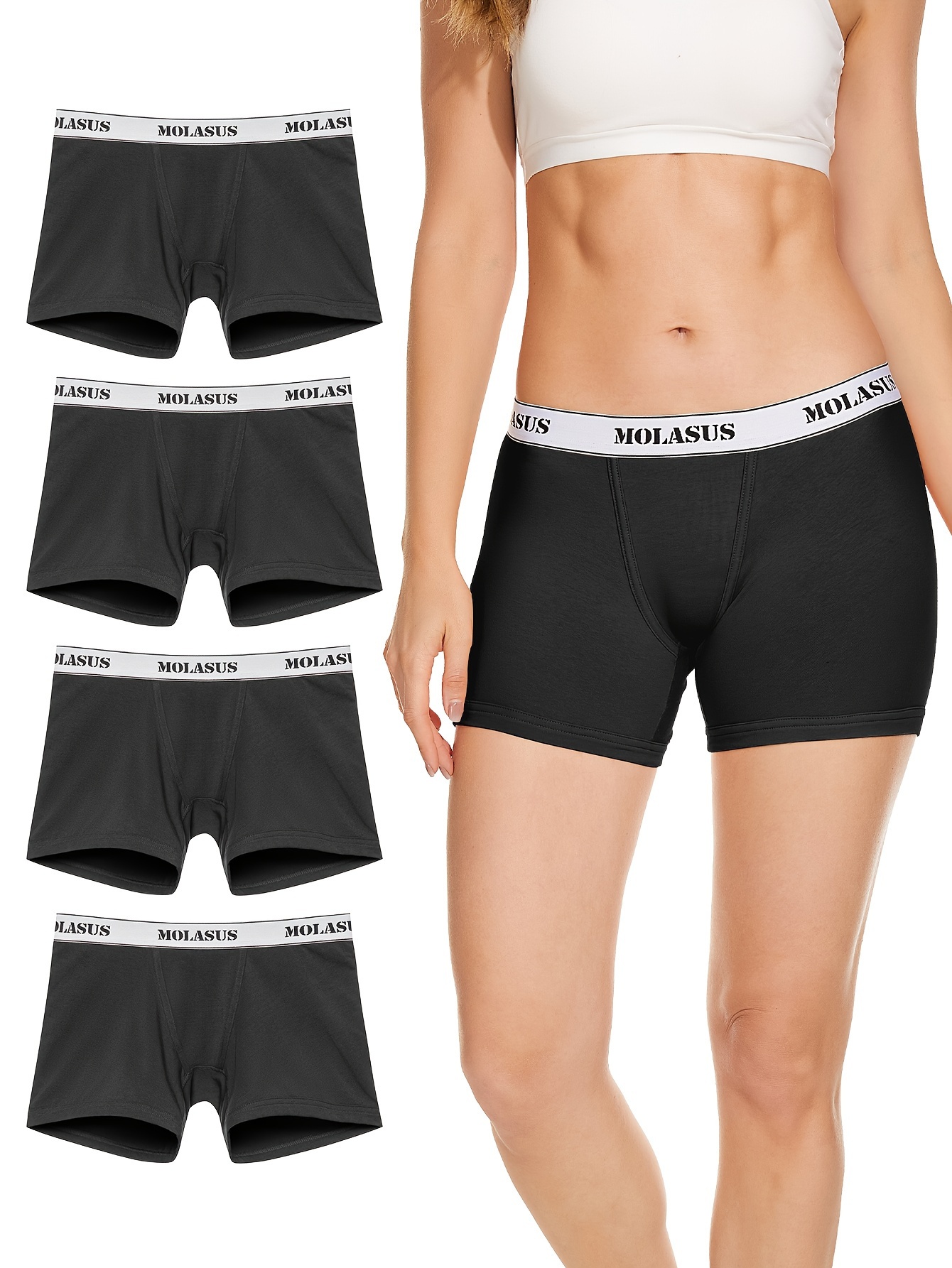 Men Letter Tape Waistband Boxer Brief