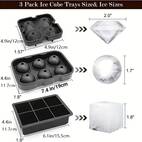 set of 3 ice cube tray with lid refrigerator silicone ice cube mold 6 ball ice cube tray 4 diamond shaped and 6 ice trays reusable whiskey ice mold diy bpa free