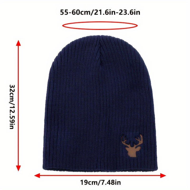 Deer Pattern Knitted Hat Warm Beanie Hat
