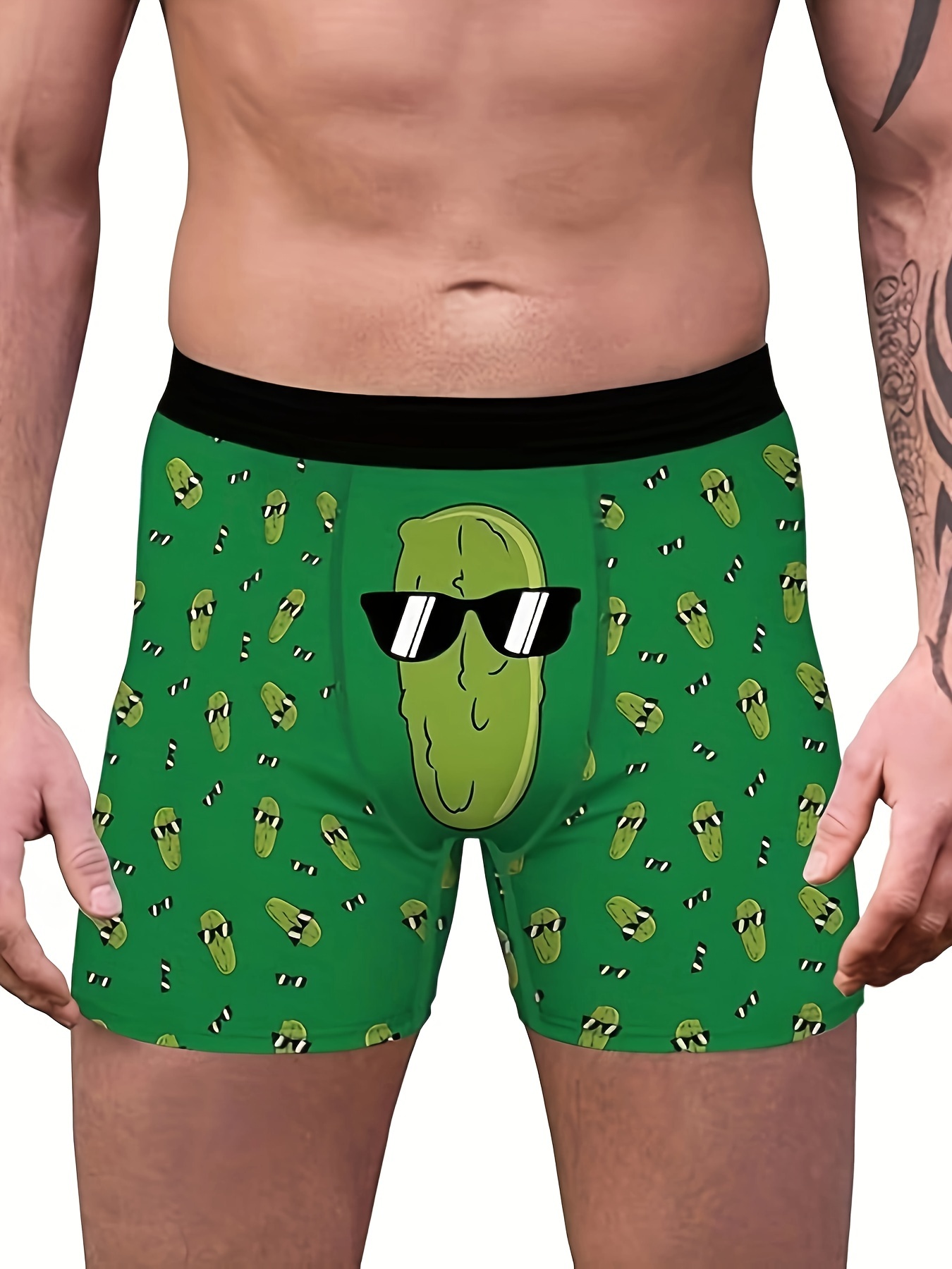 Rick and Morty Pickle Rick Happy Boxer Briefs Underwear Green