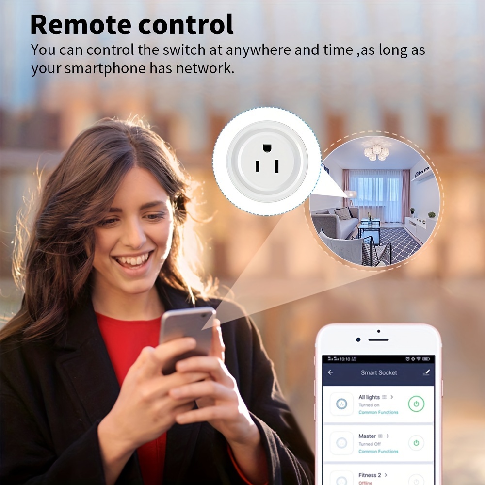 Smart Mini Smart Plug, Wifi Outlet Socket Works With Alexa And Google Home,  Voice Conrol, Remote Control With Timer Function, Fcc Listed, 10a - Temu