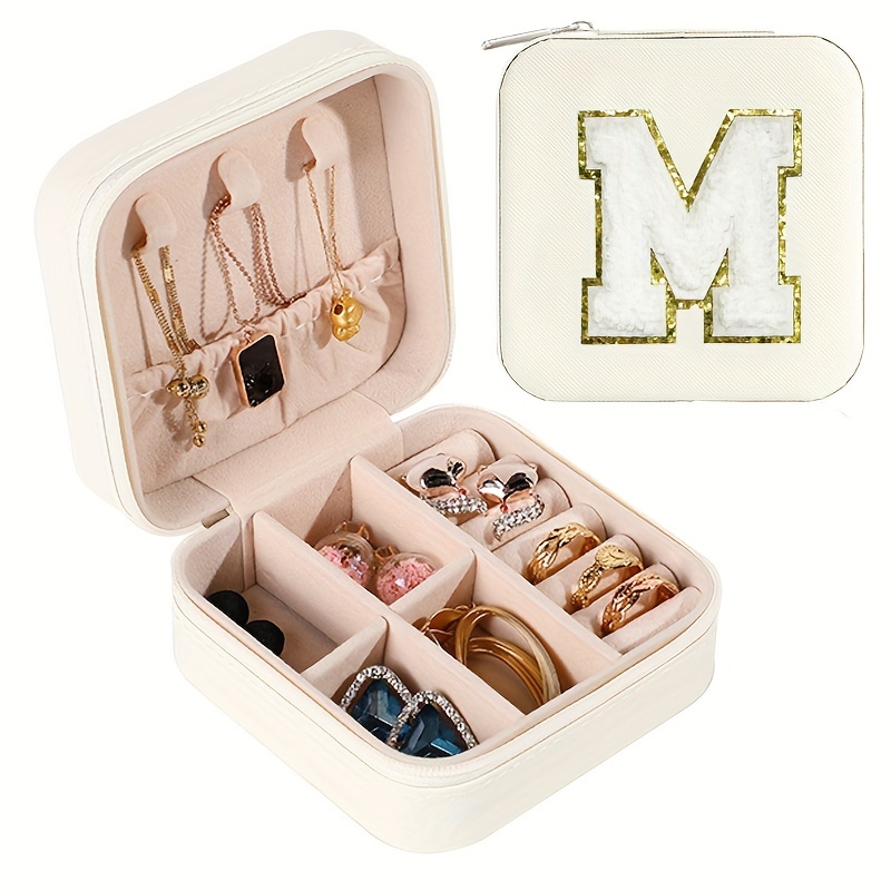 Letter Flower Jewelry Case Portable Jewelry Box Jewelry - Temu