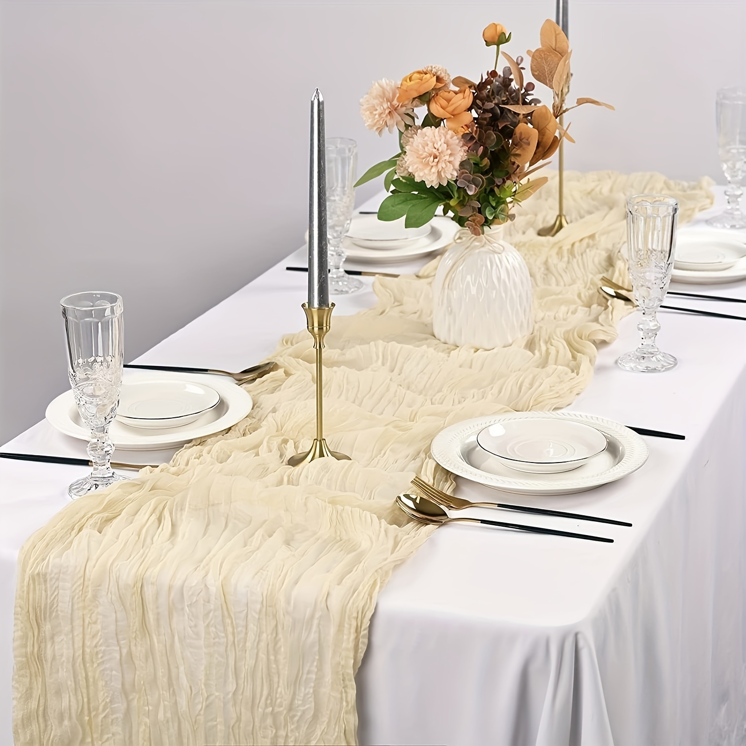 5 Gauze Cheesecloth Cotton Dinner Napkins Beige