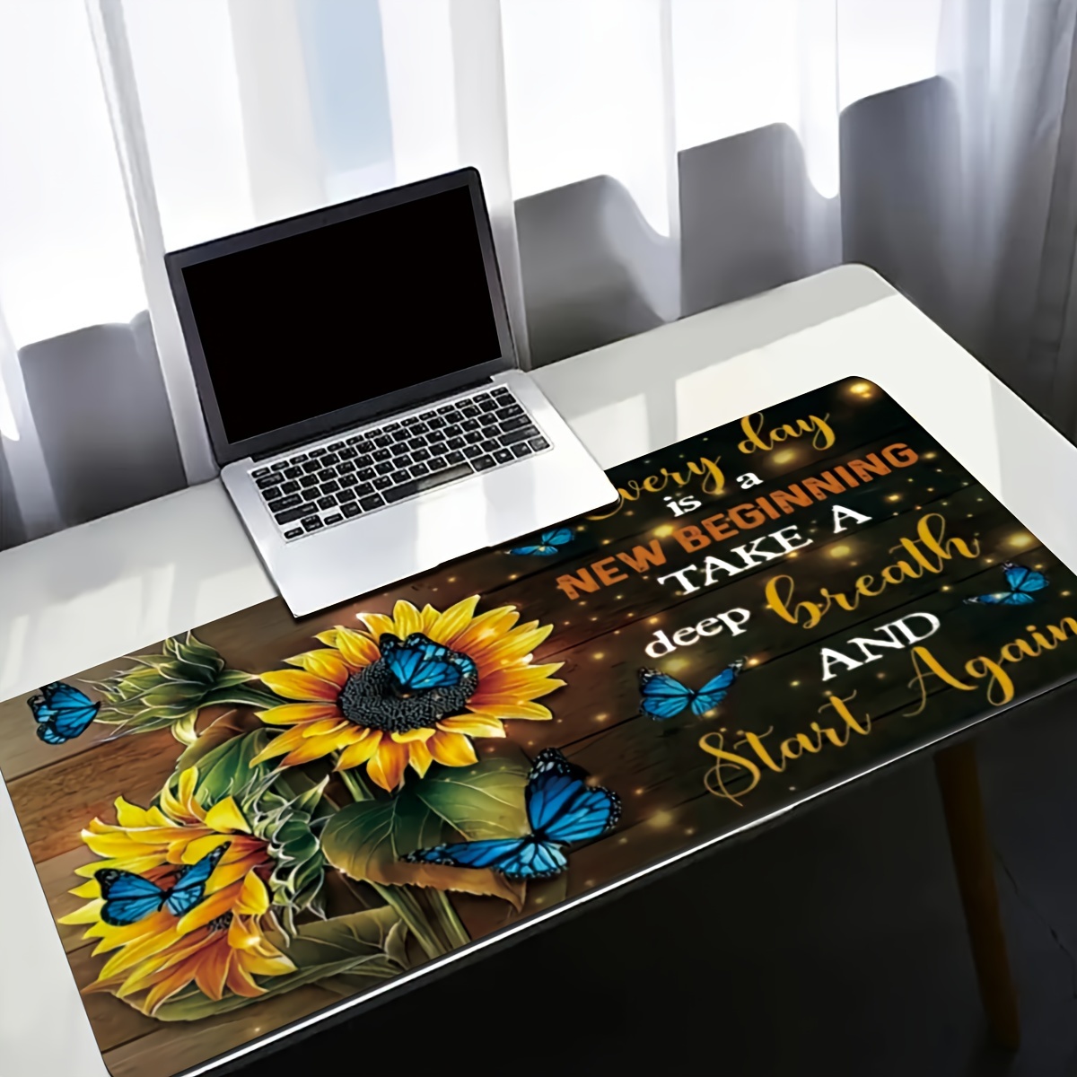 

Sunflower Inspirational English Large Game Electronic Sports Computer Large, Extended, Thick Mouse Pad Desktop Pad Table Pad Non Slip Mouse Pad Washable Rubber Material Mouse Pad