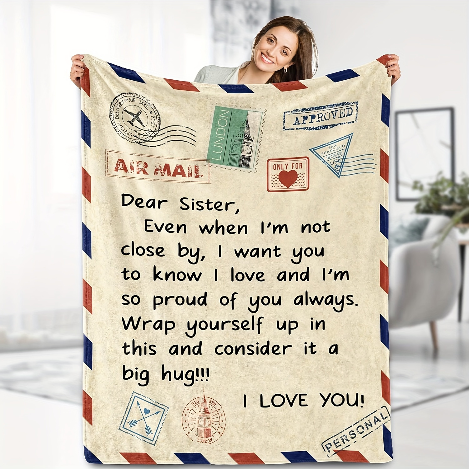 Letter Blanket Sister Gift Blanket Shawl Blanket Nap Blanket - Temu Ireland