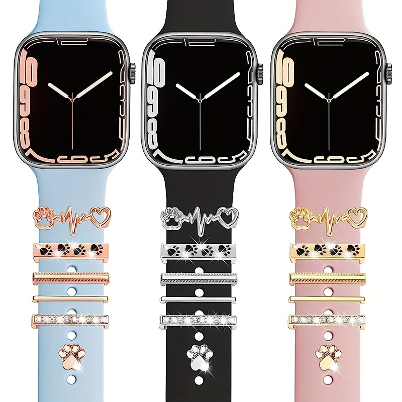 3pcs/set Christmas Elk Shaped Electroplated Rhinestone Decorative Nail For  Silicone Watch Strap Compatible With Apple/samsung/huawei(smartwatch And Watch  Strap Not Included)