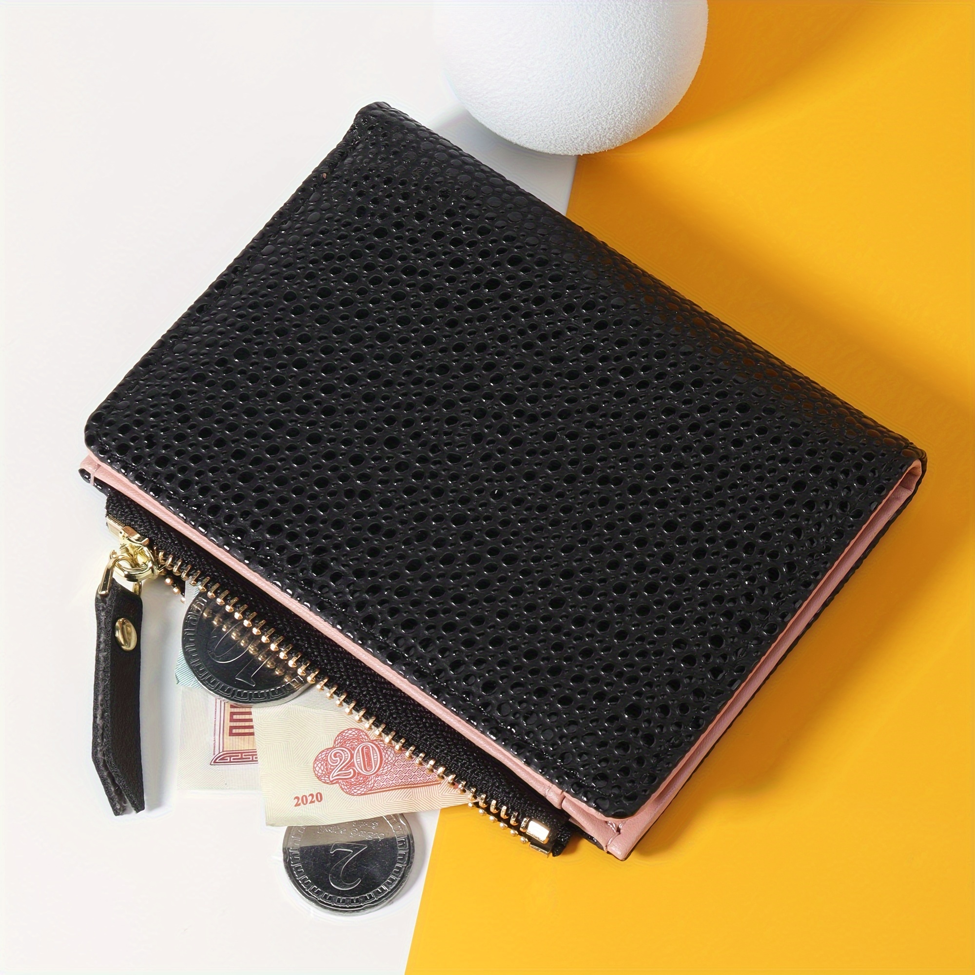 Fashion Solid Color Women s Short Wallet Trendy Clutch Coin Temu