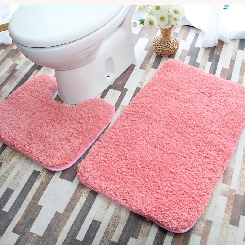 Set/2pcs, Plüsch-Fußmatten, Teppich Badezimmer Toilette Absorbent