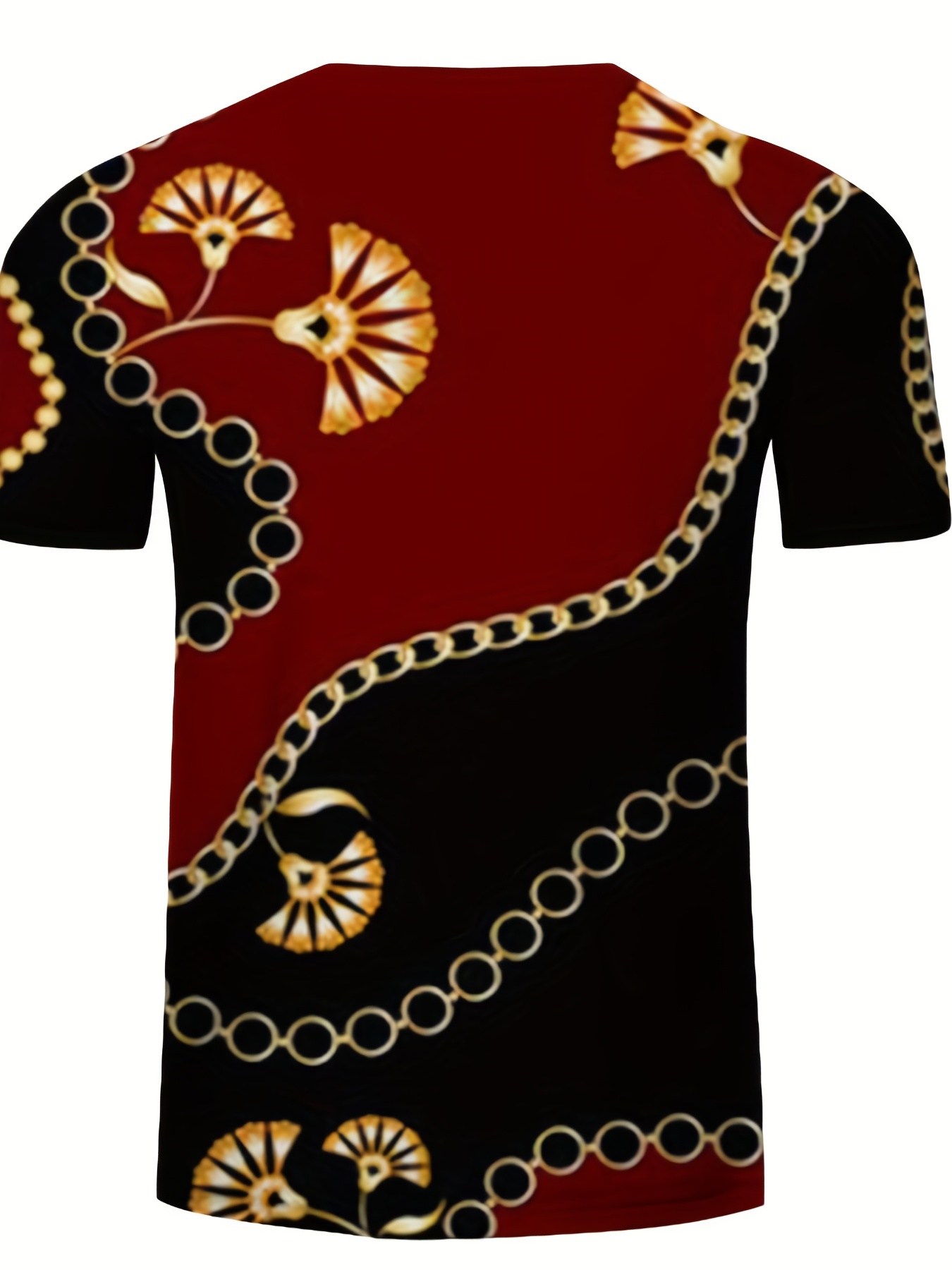 Golden Chain Belt Pattern Print Men's T shirt Graphic Tee - Temu Canada