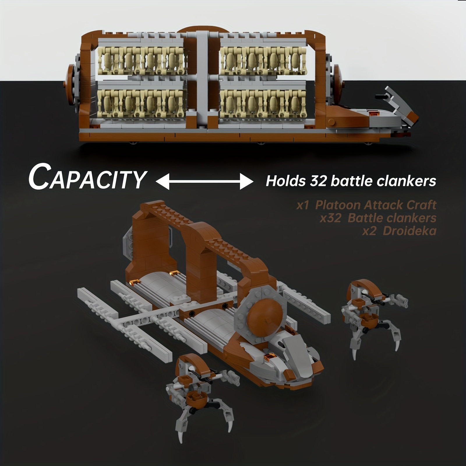 Battle Soldier Army Clanker Row Attack Craft Building Kit With 2