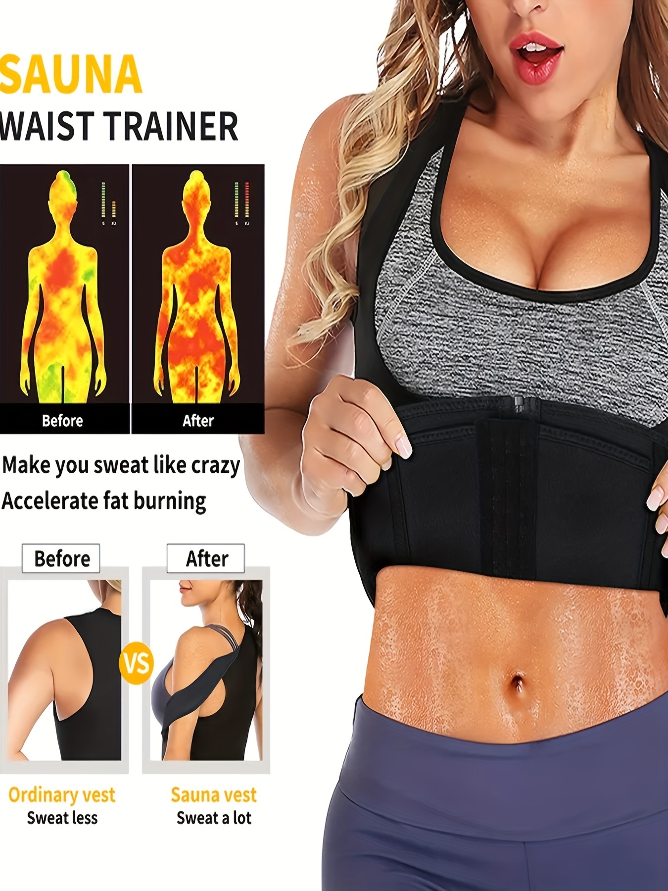 Sweat Sauna Vest Women: Lose Weight Tone Waist Instantly - Temu