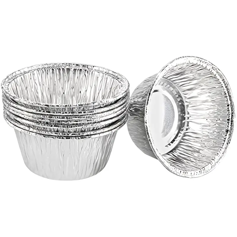 10pcs 20pcs 50pcs 3 2in round ramekins muffin cups tin foil cupcake pans disposable aluminum foil cups freezer oven safe details 1