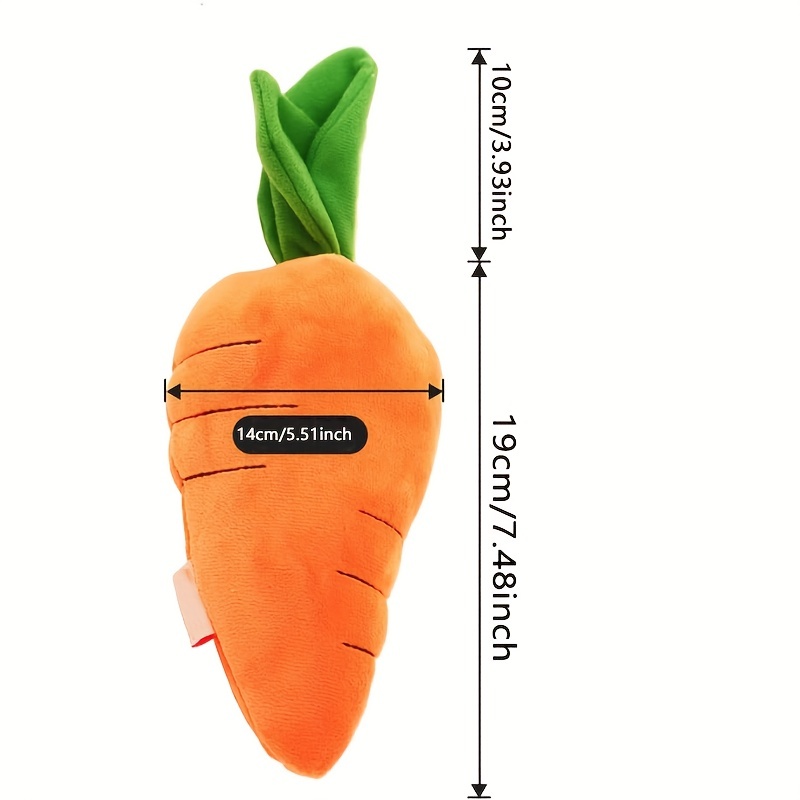 1pc Plush Carrot Shaped Squeaky Dog Toy