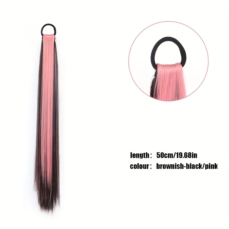 Long Wavy Ponytail Extensions Synthetic Hair Natural Look