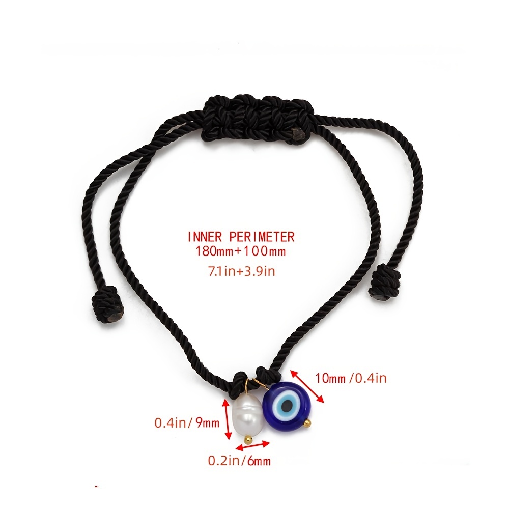 Freshwater Pearl Evil Eye Bead Bracelet, Adjustable
