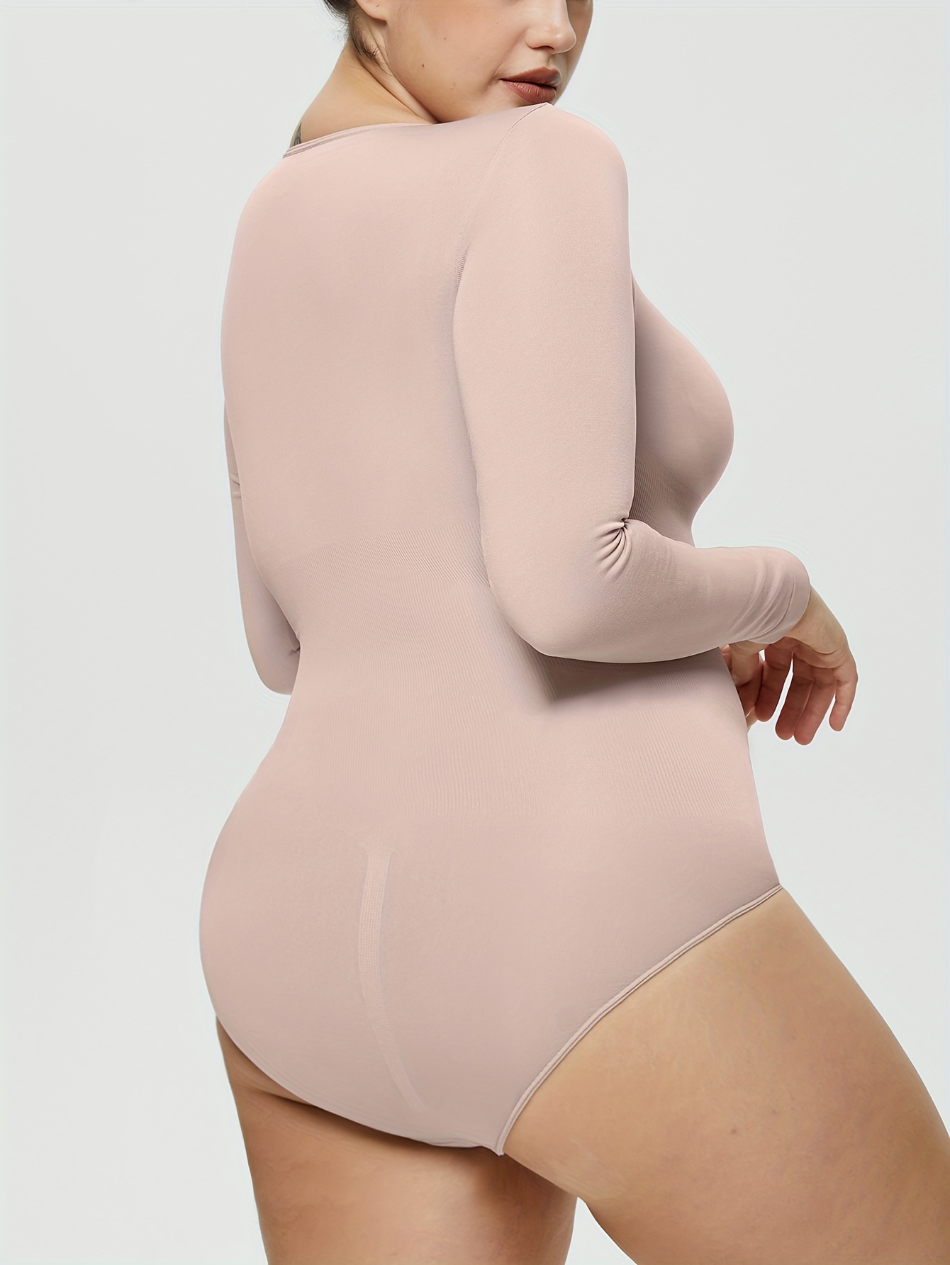 Women's Simple Shapewear Bodysuit, Plus Size Shrink Waist Butt Lifting  Seamless Slim Fit Full Body Shaper - - Temu Canada