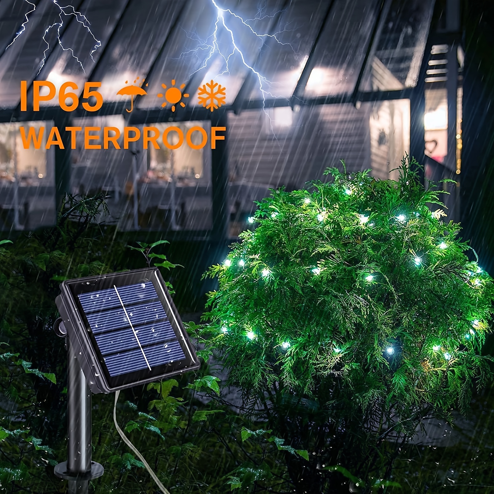 1 Pieza Luz Led Solar Exteriores Lámpara Festón Cadena Luces - Temu Mexico