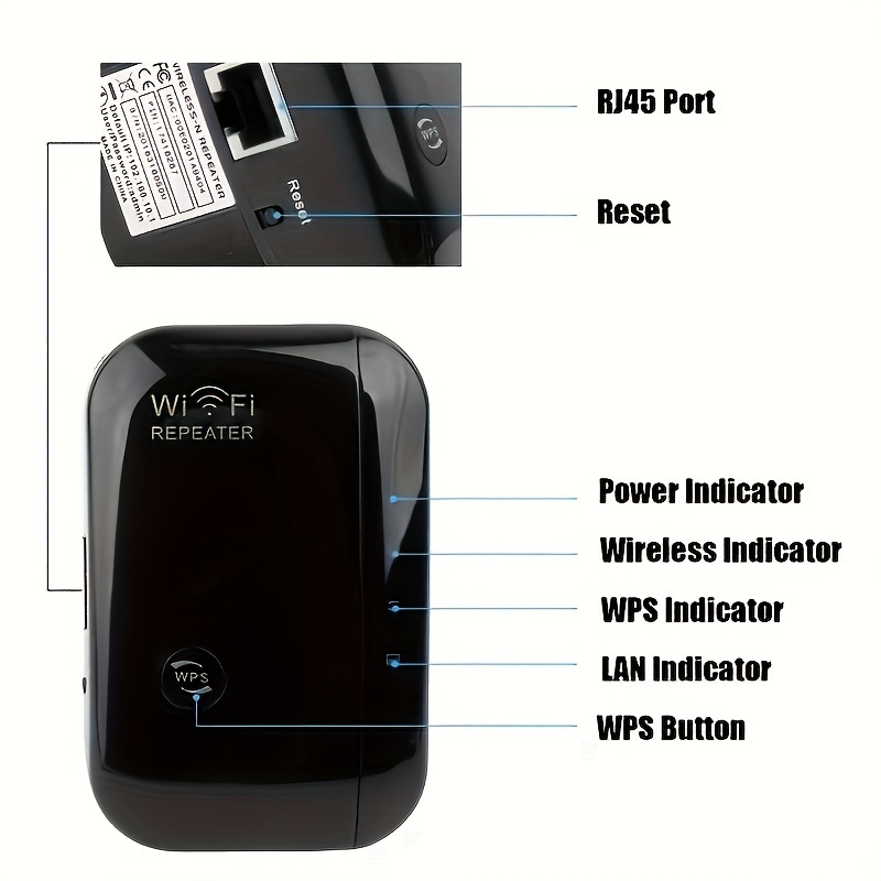 300mbps Repeater Boost Wifi Signal To 3000 Square Feet Can - Temu