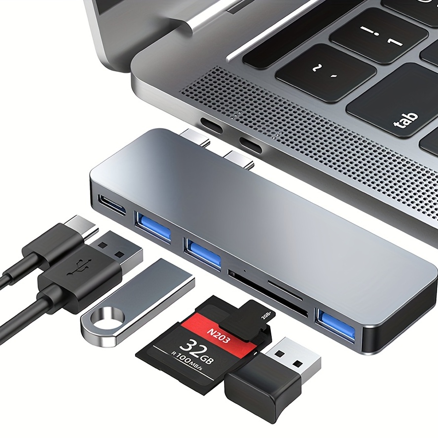 Adaptateur Multiport Hub USB C Pour Macbook Pro/Air 2 Têtes - Temu