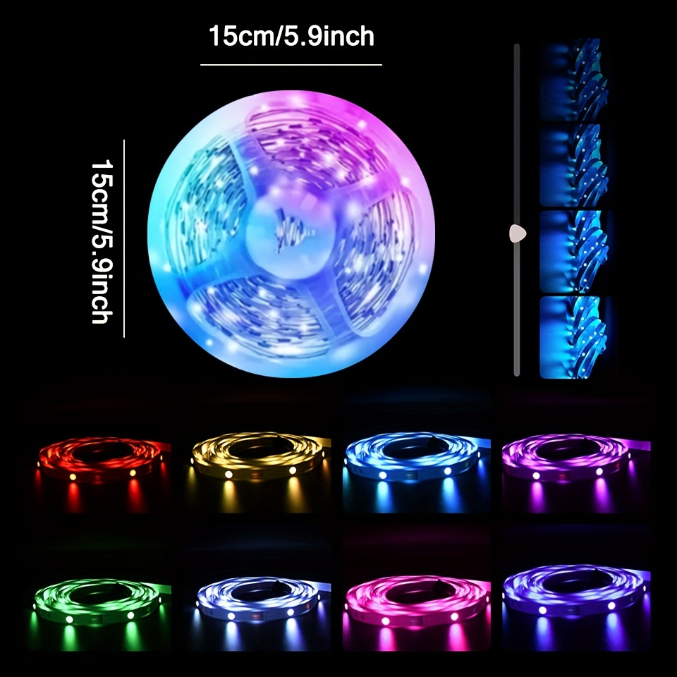 DAYBETTER Led Strip Lights Smart with App Control Remote, 5050 RGB for  Bedroom, Music Sync Color Changing for Room Party 100ft (2 Rolls of 50ft)