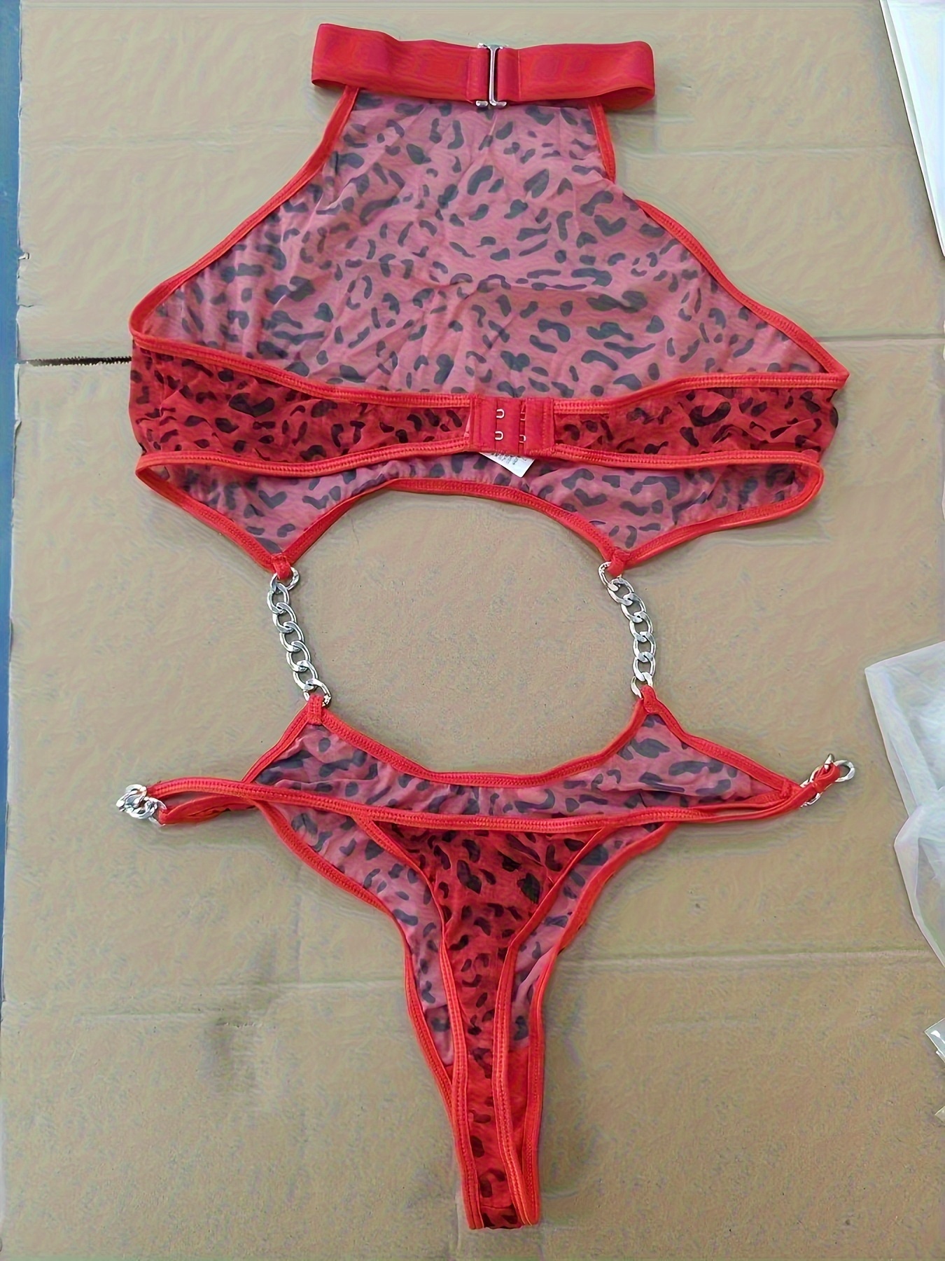 SHEER MESH BRA PINK LEOPARD