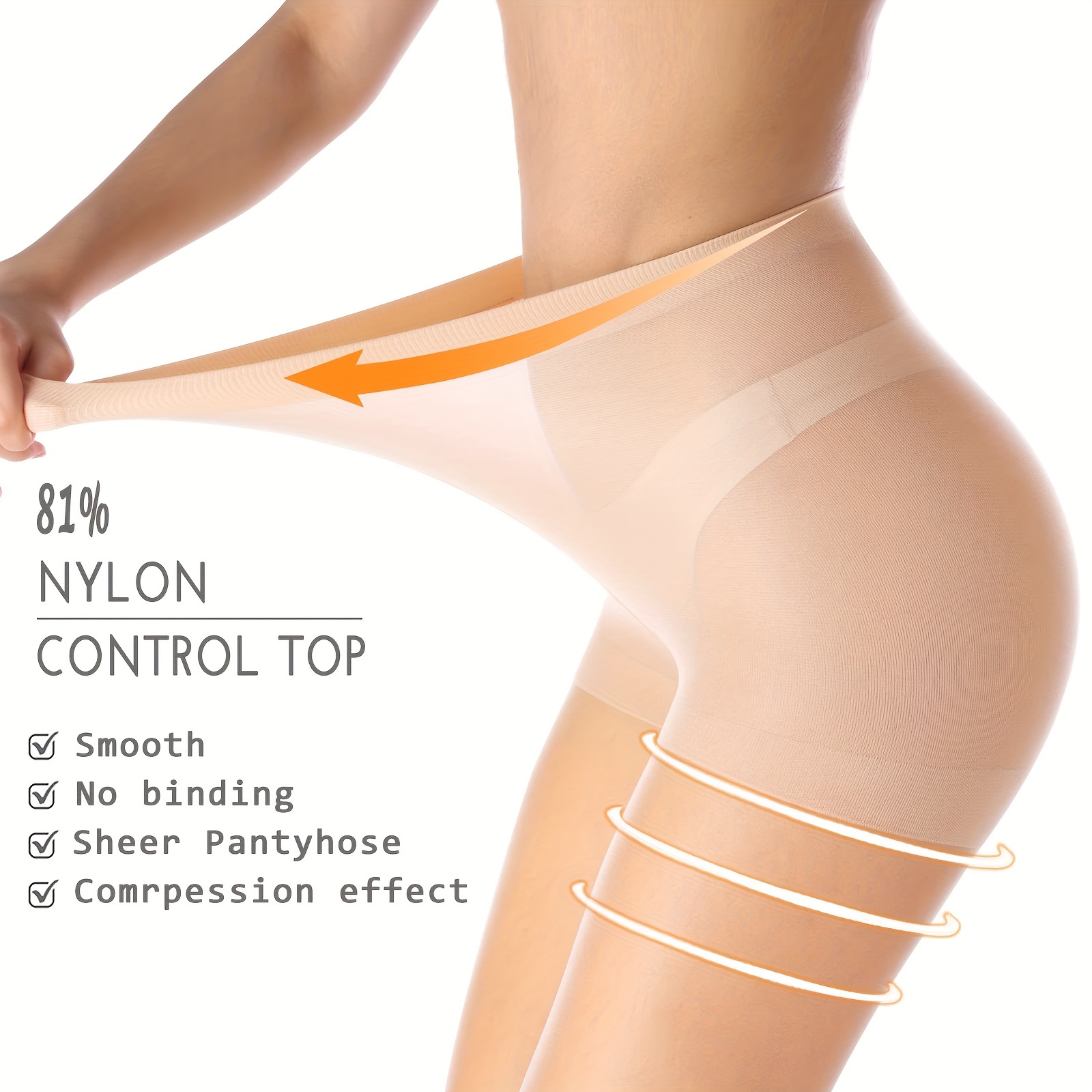 Women's Sheer Full Support Nylon Pantyhose