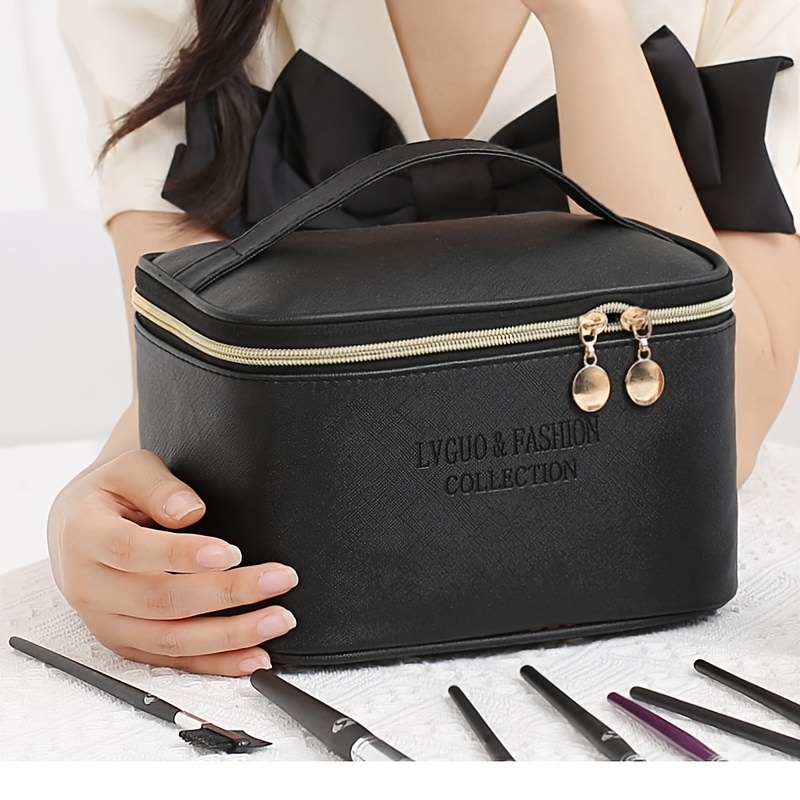 Portable Makeup Bag, Cosmetic Storage Bag With Zipper And Handle