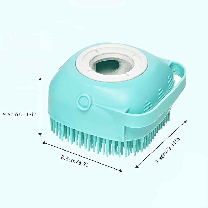 1pc Refillable Liquid Dispensing Silicone Pet Bath Brush - Gray