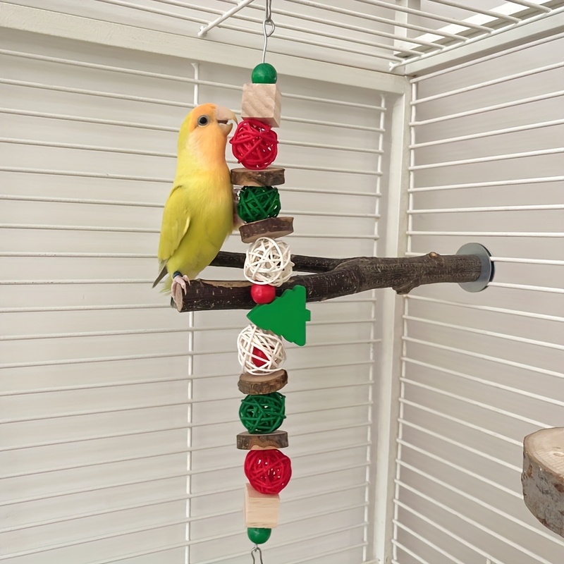 Applewood Bird Toy Natural Christmas Parrot Toy Colorful - Temu