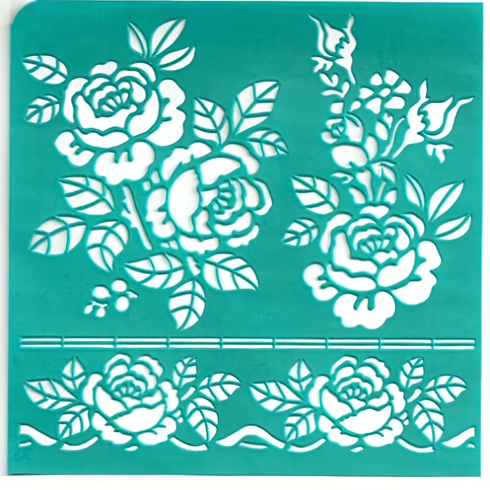 Comprar Plantillas decorativas de dos flores para pared, libro de recortes  colorear, álbum en relieve, bricolaje, 14x13cm