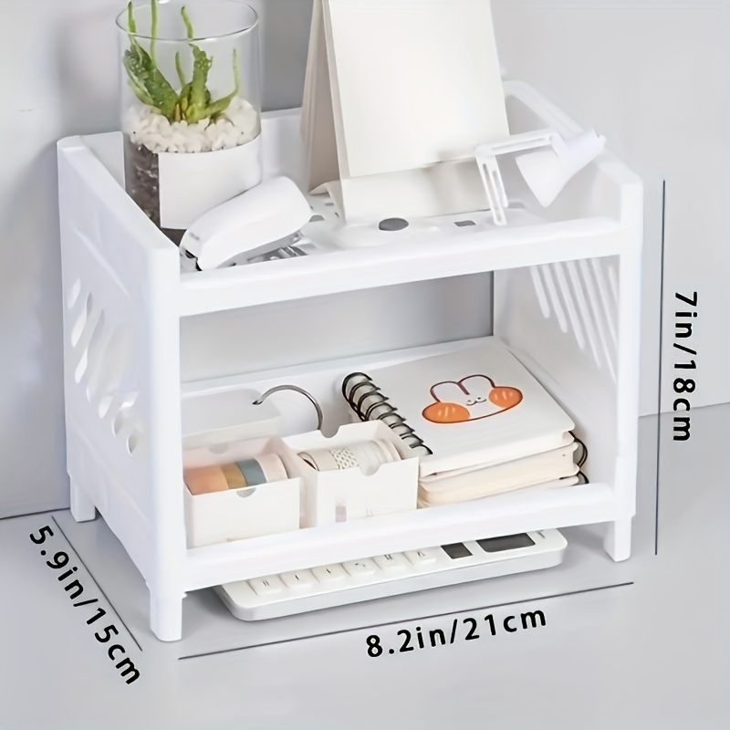 Petite étagère de bureau simple - Rangement multicouche - Économie d'espace  - Petite bibliothèque pour étudiants (Burlywood, 2 couches (30 cm de